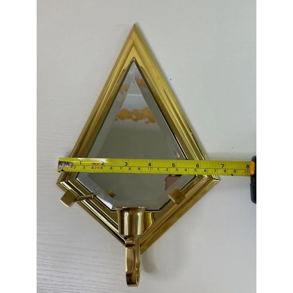 Vintage PartyLite Infinity Brass Mirrored Wall Candle Sconce